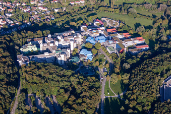 Aerial photograpy of Campus building of the university Konstanz in the district Egg in Konstanz in the state Baden-Wurttemberg, Germany