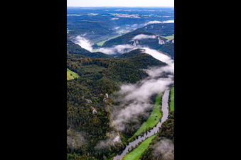 Danube Gorge in Buchheim in the state Baden-Wuerttemberg, Germany out of the air