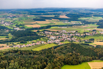 Oblique view of District Zoznegg in Mühlingen in the state Baden-Wuerttemberg, Germany