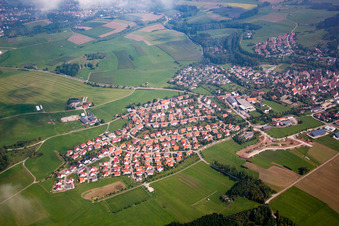 Bühlertann in the state Baden-Wuerttemberg, Germany from above