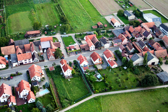 Aerial view of B427 through the village in Hergersweiler in the state Rhineland-Palatinate, Germany
