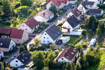 Aerial view of Mühlstr in Barbelroth in the state Rhineland-Palatinate, Germany