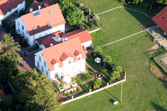 Aerial photograpy of In the castle garden in Minfeld in the state Rhineland-Palatinate, Germany