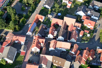 Drone image of Raiffeisenstr in Minfeld in the state Rhineland-Palatinate, Germany