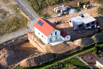 Drone image of New development area Am Höhenweg in Kandel in the state Rhineland-Palatinate, Germany