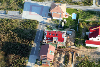 New development area Am Höhenweg in Kandel in the state Rhineland-Palatinate, Germany from above