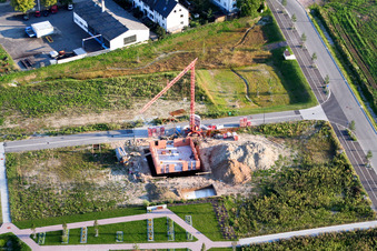 Bird's eye view of New development area Am Höhenweg in Kandel in the state Rhineland-Palatinate, Germany