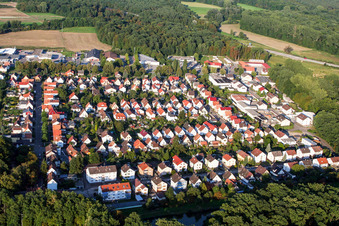 Garden City settlement in Kandel in the state Rhineland-Palatinate, Germany seen from above