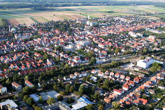 Aerial photograpy of Center in Kandel in the state Rhineland-Palatinate, Germany