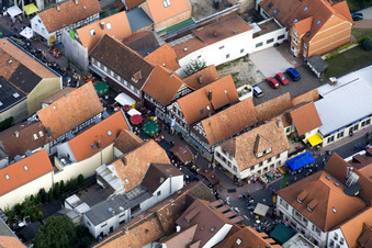 Aerial photograpy of City Festival Kandel in Hauptstr in Kandel in the state Rhineland-Palatinate, Germany