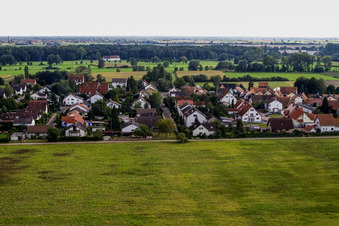 Aerial view of Weitlachestr in Erlenbach bei Kandel in the state Rhineland-Palatinate, Germany