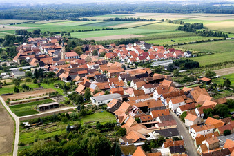 Main road from the southeast in Erlenbach bei Kandel in the state Rhineland-Palatinate, Germany
