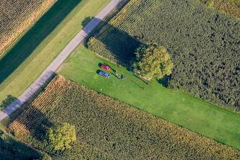 Aerial view of Model airfield in Hagenbach in the state Rhineland-Palatinate, Germany