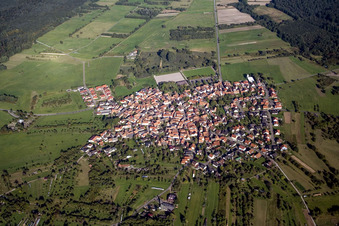 From the southwest in the district Büchelberg in Wörth am Rhein in the state Rhineland-Palatinate, Germany