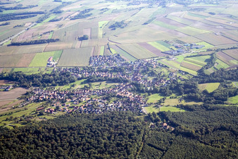 Scheibenhardt in Scheibenhard in the state Bas-Rhin, France viewn from the air