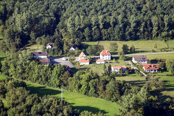 Settlement area in the district Bienwaldmuehle in Scheibenhardt in the state Rhineland-Palatinate