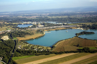 Beach, campsite in Lauterbourg in the state Bas-Rhin, France