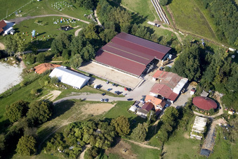 Riding stable in Neewiller-près-Lauterbourg in the state Bas-Rhin, France from the plane