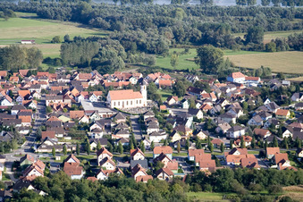 Oblique view of From the west in Mothern in the state Bas-Rhin, France