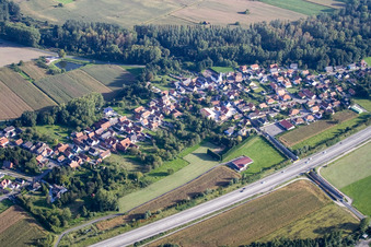 From the west in Kesseldorf in the state Bas-Rhin, France out of the air
