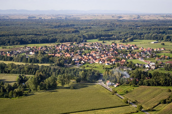 Forstfeld in the state Bas-Rhin, France from above