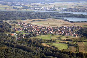 Fort-Louis in the state Bas-Rhin, France from a drone