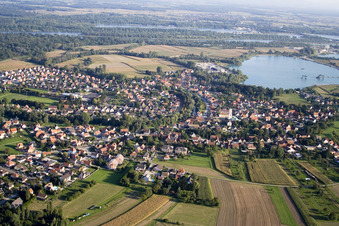 Offendorf in the state Bas-Rhin, France seen from a drone