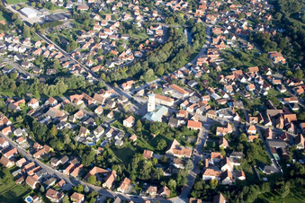Oblique view of Offendorf in the state Bas-Rhin, France