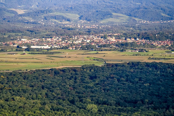 From the west in Renchen in the state Baden-Wuerttemberg, Germany from above