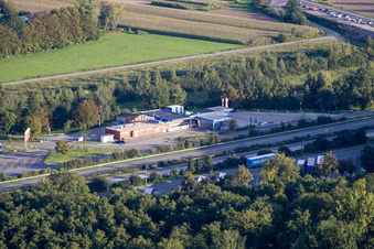 Motorway service area Renchtal on the edge of the course of BAB highway A5 in Appenweier in the state Baden-Wurttemberg