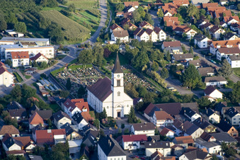 St. Martin's Church at the cemetery in the district Urloffen in Appenweier in the state Baden-Wuerttemberg, Germany