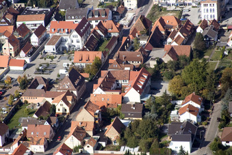 Oblique view of Bahnhofstr in Kandel in the state Rhineland-Palatinate, Germany