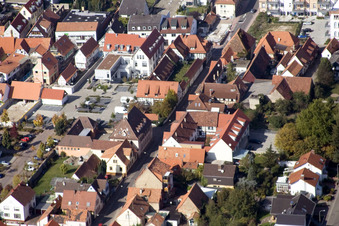 Hotel zum Rössel in Kandel in the state Rhineland-Palatinate, Germany from above