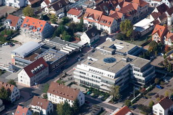 Aerial view of Savings Bank Kandel-Germersheim in Kandel in the state Rhineland-Palatinate, Germany
