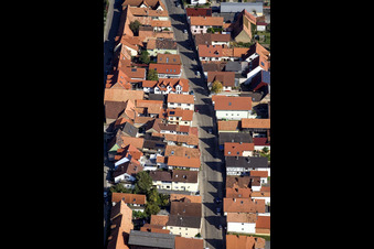 Aerial photograpy of Rheinstr in Kandel in the state Rhineland-Palatinate, Germany