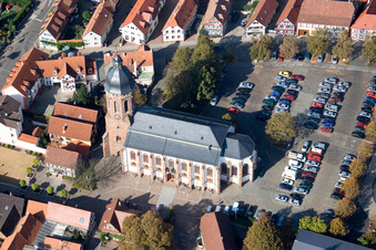 Protestant church, market square in Kandel in the state Rhineland-Palatinate, Germany