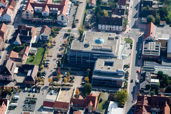 Aerial photograpy of Savings Bank Kandel-Germersheim in Kandel in the state Rhineland-Palatinate, Germany