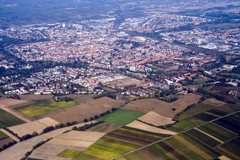 Oblique view of From the south in Landau in der Pfalz in the state Rhineland-Palatinate, Germany