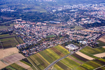 Landau-West in Landau in der Pfalz in the state Rhineland-Palatinate, Germany from the plane