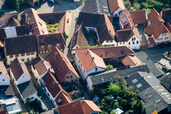 Aerial photograpy of Weingut Ökonomierat Kleinmann in Birkweiler in the state Rhineland-Palatinate, Germany