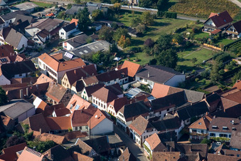 Main Street in Birkweiler in the state Rhineland-Palatinate, Germany seen from above