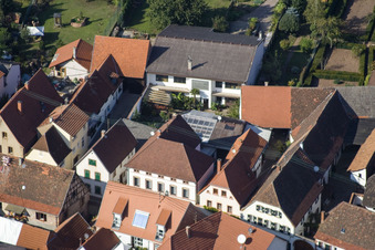 Main Street in Birkweiler in the state Rhineland-Palatinate, Germany from the plane