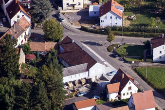 Aerial photograpy of Raiffeisenstr in the district Mörzheim in Landau in der Pfalz in the state Rhineland-Palatinate, Germany