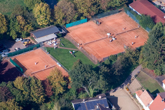 Aerial photograpy of Tennis court Mörzheim in the district Mörzheim in Landau in der Pfalz in the state Rhineland-Palatinate, Germany