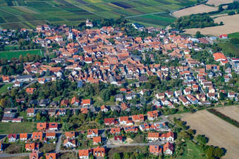 Aerial view of View of the town from the south in the district Mörzheim in Landau in der Pfalz in the state Rhineland-Palatinate, Germany