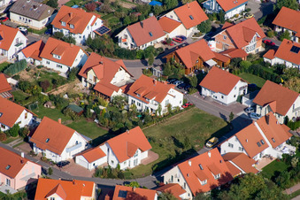 Oblique view of At the railway in Steinweiler in the state Rhineland-Palatinate, Germany