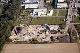 Aerial photograpy of Construction waste recycling Gaudier in the district Minderslachen in Kandel in the state Rhineland-Palatinate, Germany