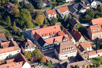 Bahnhofstraße Hotel Zum Rössel in Kandel in the state Rhineland-Palatinate, Germany out of the air