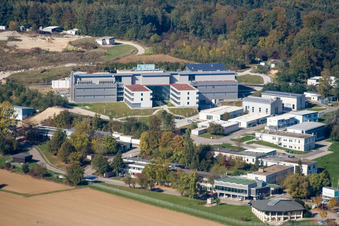 Aerial photograpy of Pfinztal ITG in the district Grötzingen in Karlsruhe in the state Baden-Wuerttemberg, Germany