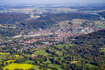 From the southwest in the district Berghausen in Pfinztal in the state Baden-Wuerttemberg, Germany